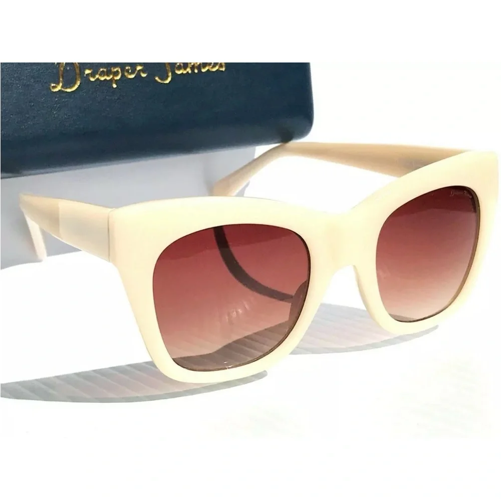NEW Draper James ELOISE Ivory & Brown Designer Women's Sunglass SU 0032 91
